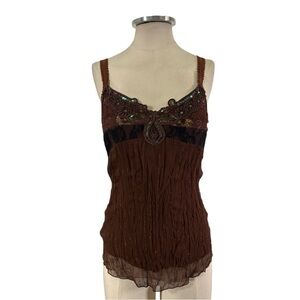 Vintage Ocasuals Y2k Sleeveless Baby Doll Cami Tank Top Size Small